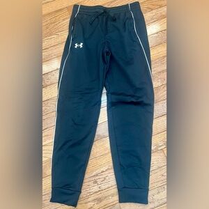 Under Armour Boys Black pants with White Logo YM